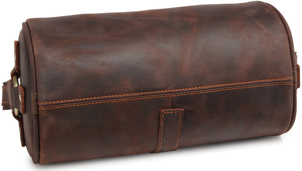 DEEPKEE original nubuck handmade full-grain genuine leather cowhide bag Vintage Leather Cylindricity Crossbody Bags No.SF061