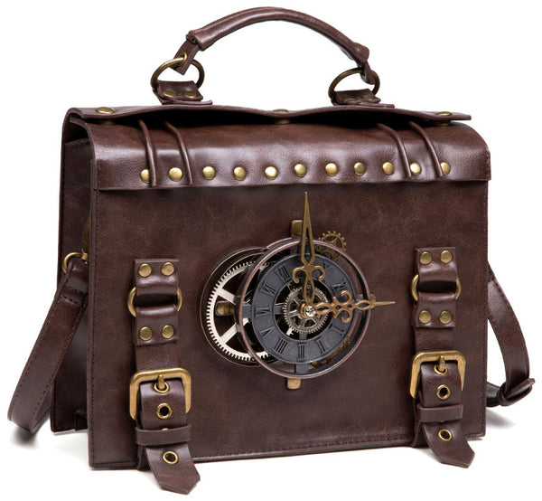 DEEPKEE original nubuck handmade full-grain genuine leather cowhide bag Punk industrial cross-body bag #BG028