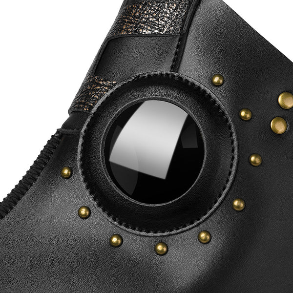 DEEPKEE original nubuck handmade full-grain genuine leather cowhide bag Punk Halloween Plague Doctor Mask Headgear #FPBM059