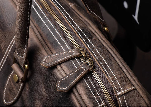 DEEPKEE original nubuck handmade full-grain genuine leather cowhide bag DEEPKEE LEATHER | The Lincoln Travel Bag No.30075