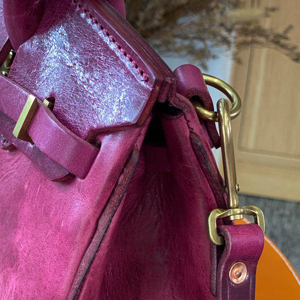 DEEPKEE original nubuck handmade full-grain genuine leather cowhide bag The Oil-wax Cowhide Faux Replic Birkin 25 Bag #BR6315