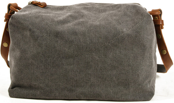 DEEPKEE original nubuck handmade full-grain genuine leather cowhide bag Simple casual literary canvas satchel #9305