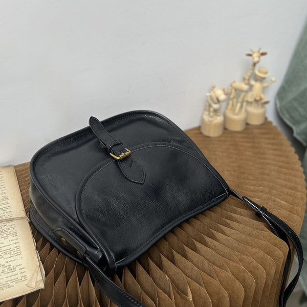 DEEPKEE original nubuck handmade full-grain genuine leather cowhide bag Leather Saddle Satchel Bag #1109