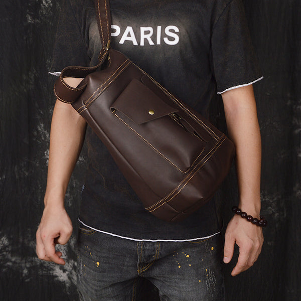 DEEPKEE original nubuck handmade full-grain genuine leather cowhide bag San Francisco 49ers Mountaineering bag No.30149