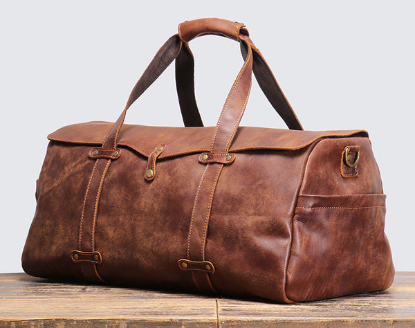 DEEPKEE original nubuck handmade full-grain genuine leather cowhide bag Marty Nubuck Duffle Bag No.S1618