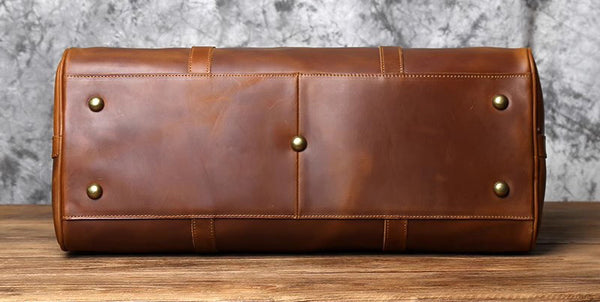 DEEPKEE original nubuck handmade full-grain genuine leather cowhide bag Wesley Crazy Horse Skin Large Travel Bag No.30181