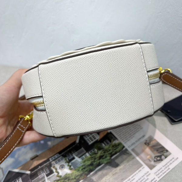 DEEPKEE original nubuck handmade full-grain genuine leather cowhide bag DEEPKEE HANDMADE LEATHER Miss Gail Luxury OOTD Round Crossbody Bag #G1144