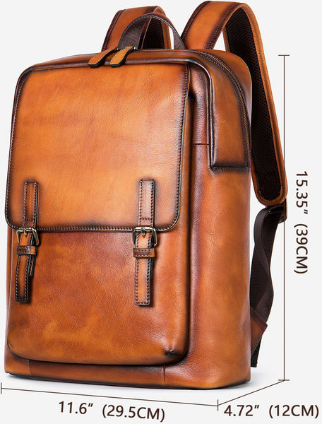 DEEPKEE original nubuck handmade full-grain genuine leather cowhide bag Jock Leather Loiter Backpack No2247