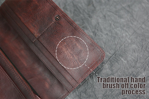 DEEPKEE original nubuck handmade full-grain genuine leather cowhide bag Deepkee Leather Carving Dragonflies Wallet #9630