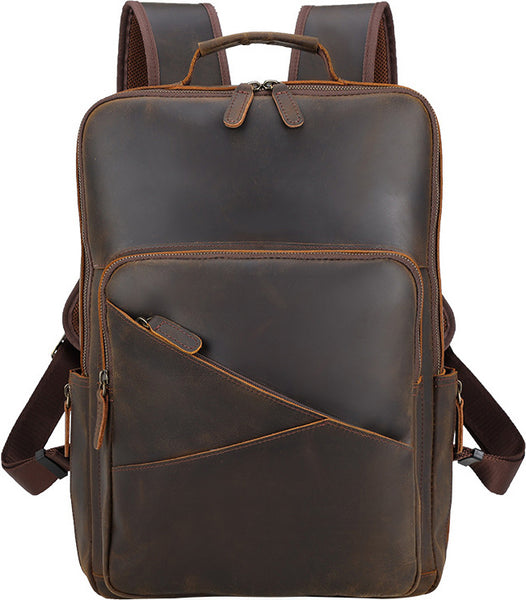 DEEPKEE original nubuck handmade full-grain genuine leather cowhide bag DEEPKEE WALKER LEATHER BACKPACK #3774