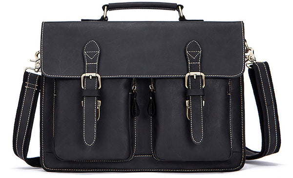 DEEPKEE original nubuck handmade full-grain genuine leather cowhide bag The Classic cowhide men's handbag briefcase #9033