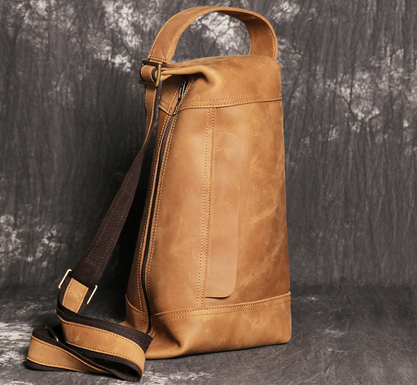 DEEPKEE original nubuck handmade full-grain genuine leather cowhide bag San Francisco 49ers Mountaineering bag No.30149