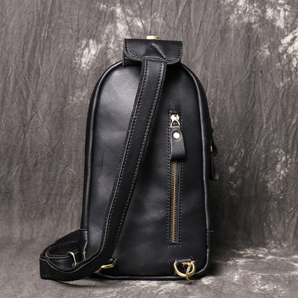 DEEPKEE original nubuck handmade full-grain genuine leather cowhide bag Packers Close-fitting Chest Bag No.30248