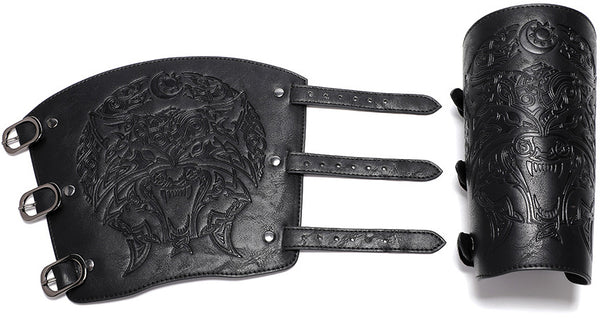 DEEPKEE original nubuck handmade full-grain genuine leather cowhide bag DEEPKEE Scandinavian Viking Style Embossed Armband FAS052