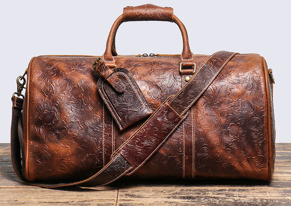 DEEPKEE original nubuck handmade full-grain genuine leather cowhide bag DEEPKEE LEATHER | Sheridan Style Duffle Bag No.30009-5