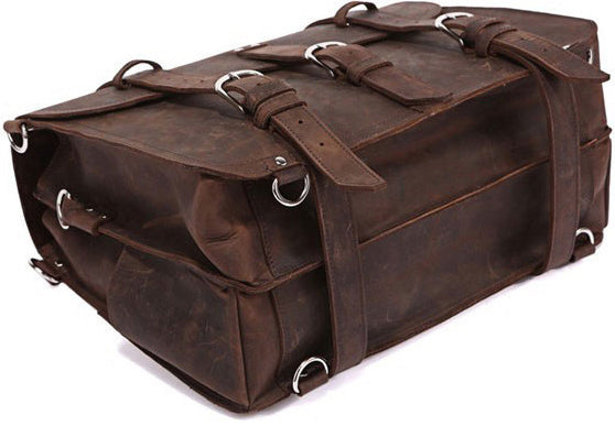 DEEPKEE original nubuck handmade full-grain genuine leather cowhide bag VINTAGE LEATHER BRIEFCASE LAPTOP BAG M086#