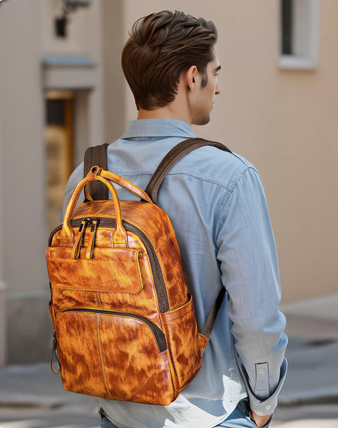 DEEPKEE original nubuck handmade full-grain genuine leather cowhide bag DEEPKEE HANDMADE Leather Business Shoulder Bag #816