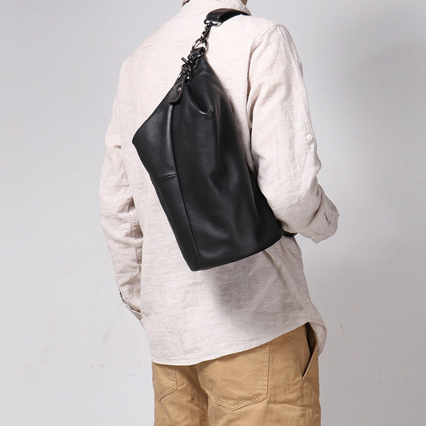 DEEPKEE original nubuck handmade full-grain genuine leather cowhide bag Gregory Cylindrical Crossbody Bag No.30283