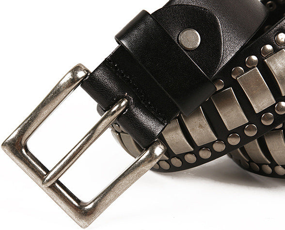 DEEPKEE original nubuck handmade full-grain genuine leather cowhide bag Deepkee Handcrafted Cowhide Studded Belt #655759