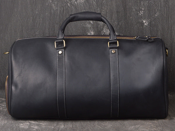 DEEPKEE original nubuck handmade full-grain genuine leather cowhide bag DEEPKEE LEATHER | The Dagny Weekender, Large Leather Duffle Bag No.30009