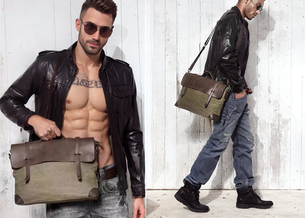 DEEPKEE original nubuck handmade full-grain genuine leather cowhide bag Basis Briefcase Messenger Bags #2167K