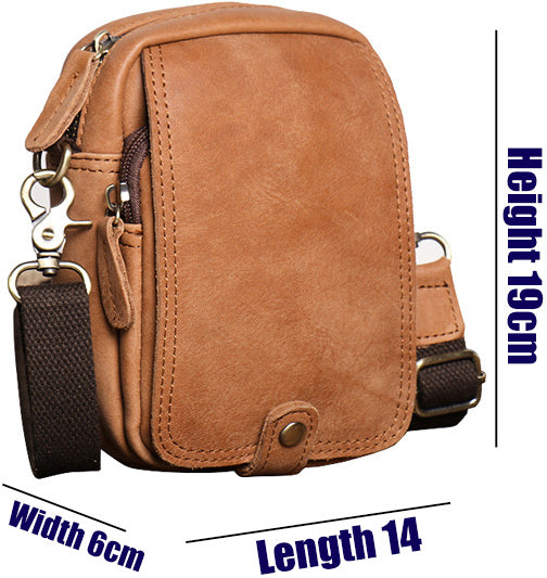 DEEPKEE original nubuck handmade full-grain genuine leather cowhide bag 2 in 1 Shoulder Bag,Genuine Leather Crossbody Waist Belt Bag No.8133