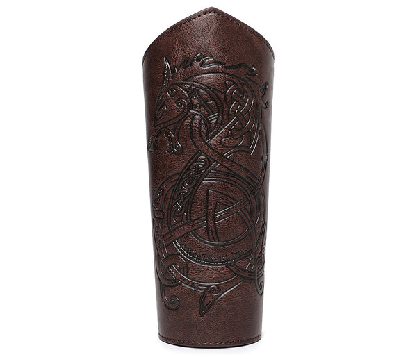 DEEPKEE original nubuck handmade full-grain genuine leather cowhide bag DEEPKEE Embossed Wristguard Knight's Wristguard Armband  FAS051