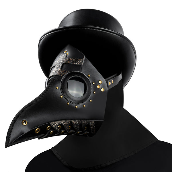 DEEPKEE original nubuck handmade full-grain genuine leather cowhide bag Punk Halloween Plague Doctor Mask Headgear #FPBM059
