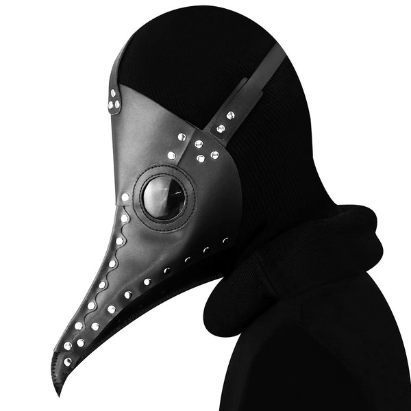 DEEPKEE original nubuck handmade full-grain genuine leather cowhide bag Fancy Plague Doctor Mask Birds Mouth Long Nose Dress Up #HG083