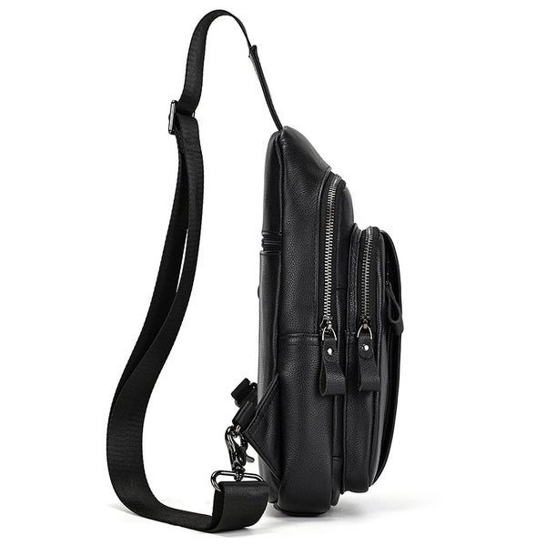 DEEPKEE original nubuck handmade full-grain genuine leather cowhide bag DEEPKEE Men's Genuine Leather Sling Bag #9337