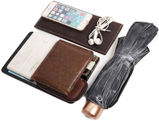 DEEPKEE original nubuck handmade full-grain genuine leather cowhide bag Outdoor cycling chest bag No.30129