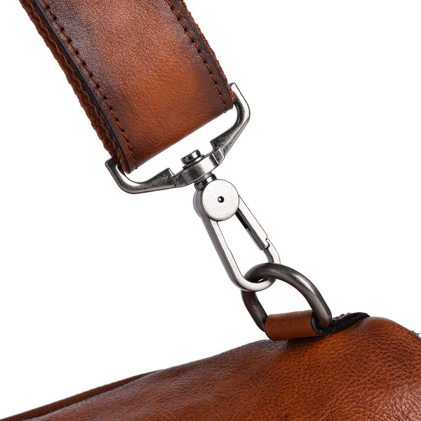 DEEPKEE original nubuck handmade full-grain genuine leather cowhide bag Leather Streamline Sling Bag #12045