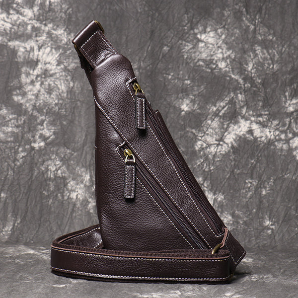 DEEPKEE original nubuck handmade full-grain genuine leather cowhide bag Handmade sling bag No.30036