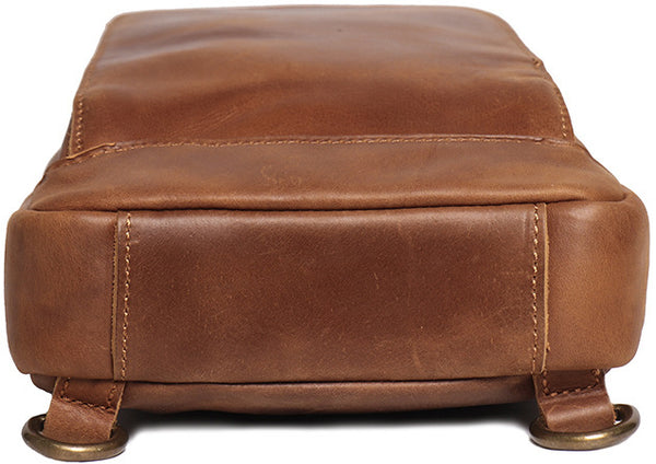 DEEPKEE original nubuck handmade full-grain genuine leather cowhide bag Buddy Sling Crossbody Bag No.30012