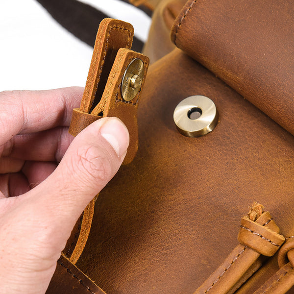 DEEPKEE original nubuck handmade full-grain genuine leather cowhide bag DEEPKEE LEATHER | The Hagen Leather Vintage Backpack G240