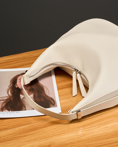 DEEPKEE original nubuck handmade full-grain genuine leather cowhide bag Handmade Leather Simple Style Underarm Bag #2782