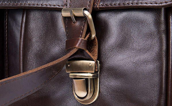 DEEPKEE original nubuck handmade full-grain genuine leather cowhide bag DEEPKEE® HANDMADE LEATHER BRIEFCASE #8942