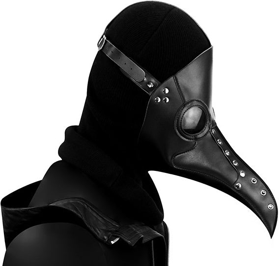 DEEPKEE original nubuck handmade full-grain genuine leather cowhide bag Halloween Steampunk Plague doctor Beak Mask Ball Party Mask HG65006