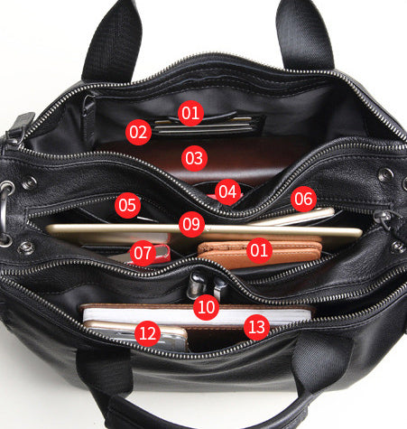 DEEPKEE original nubuck handmade full-grain genuine leather cowhide bag With Braided Edges, Leather Briefcase #SE9203_5