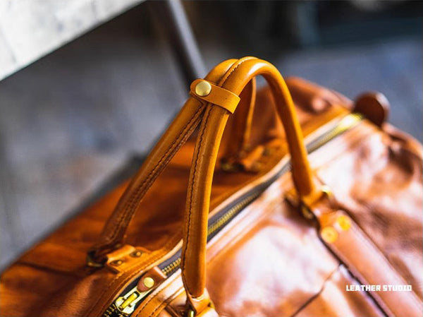 DEEPKEE original nubuck handmade full-grain genuine leather cowhide bag Weekender Bag LB6759