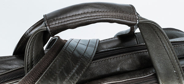 DEEPKEE original nubuck handmade full-grain genuine leather cowhide bag Deepkee Handicraft Leather Cowhide 15.6'' Briefcase Handbag #9912