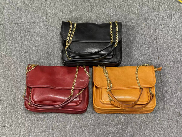 DEEPKEE original nubuck handmade full-grain genuine leather cowhide bag Handmade Evening Bag 21169