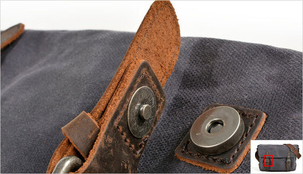 DEEPKEE original nubuck handmade full-grain genuine leather cowhide bag Handmade Leather Canvas Courier Bag# 6027