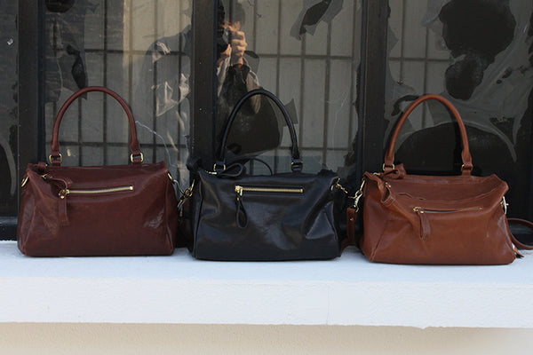 DEEPKEE original nubuck handmade full-grain genuine leather cowhide bag Crystal Vegetable Tanned Cowhide Pandora Box Biker Bag KM-23713