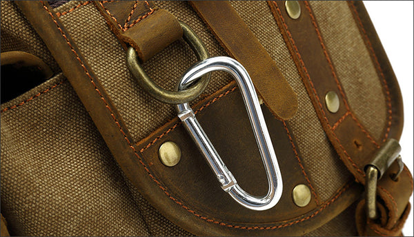 DEEPKEE original nubuck handmade full-grain genuine leather cowhide bag Outdoor Cycling Leg Bag #6001