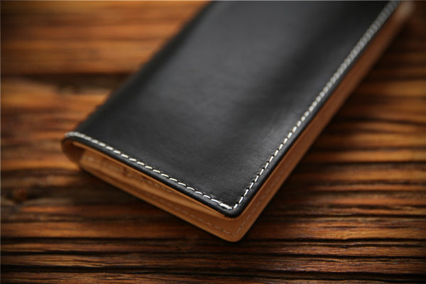 DEEPKEE original nubuck handmade full-grain genuine leather cowhide bag Handmade Personalized harley Leather Bifold Wallet #125_1