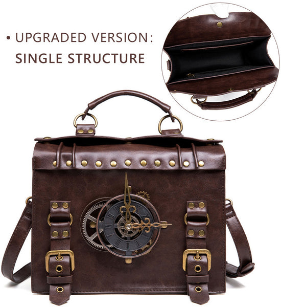 DEEPKEE original nubuck handmade full-grain genuine leather cowhide bag Punk industrial cross-body bag #BG028