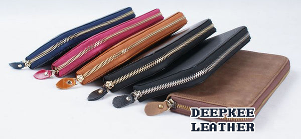 DEEPKEE original nubuck handmade full-grain genuine leather cowhide bag DEEPKEEE HANDMADE | Oil Wax Leather Wallet No.3315