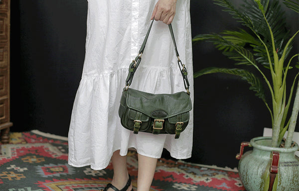 DEEPKEE original nubuck handmade full-grain genuine leather cowhide bag DEEPKEE HANDMADE LEATHER Cite bag #31017