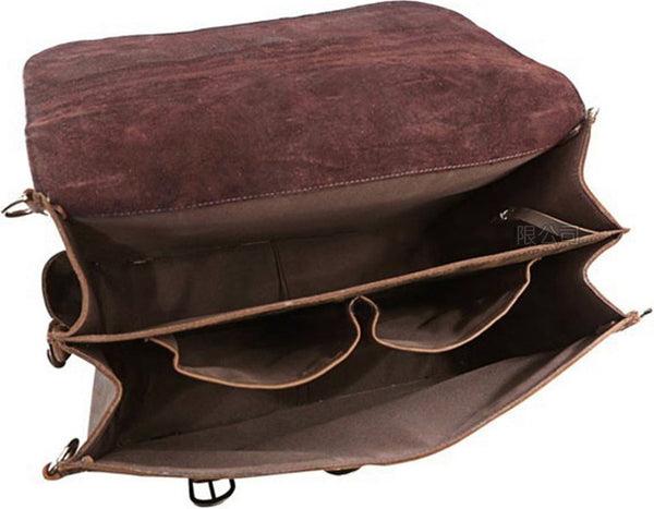 DEEPKEE original nubuck handmade full-grain genuine leather cowhide bag VINTAGE LEATHER BRIEFCASE LAPTOP BAG M086#